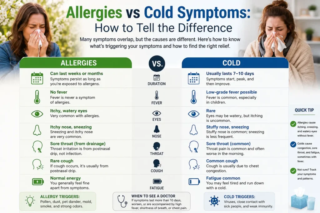 Allergies vs Cold Symptoms: How to Tell the Difference