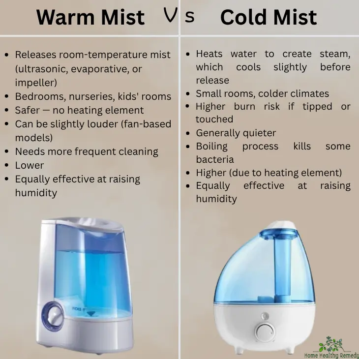 cool mist humidifier for nosebleeds vs warm mist humidifier comparison