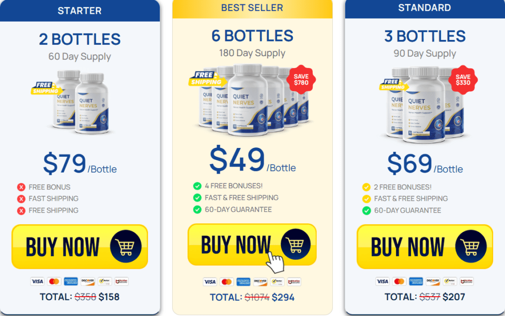Quiet Nerves Pricing: What Each Package Includes