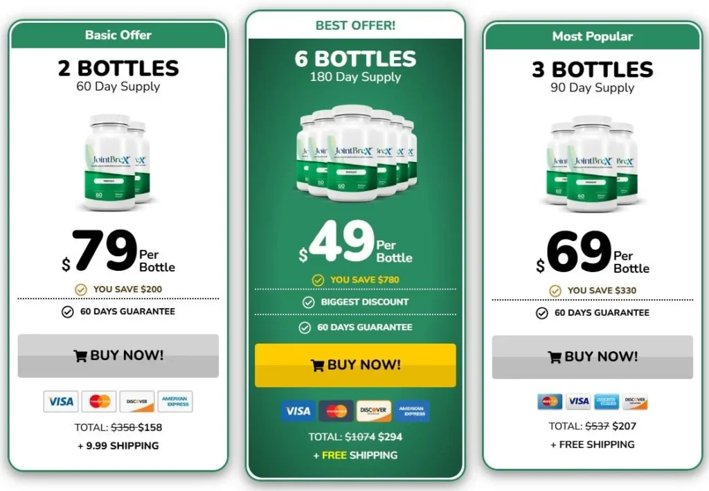 JointBrex  Pricing and Refund Policy