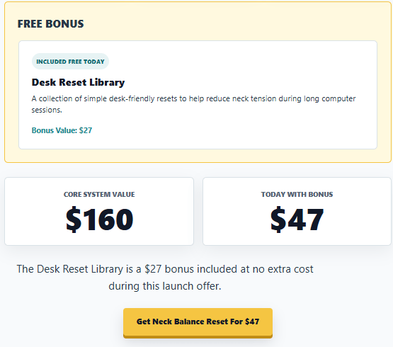 The Bottom Line: Is Neck Balance Reset Worth $47?